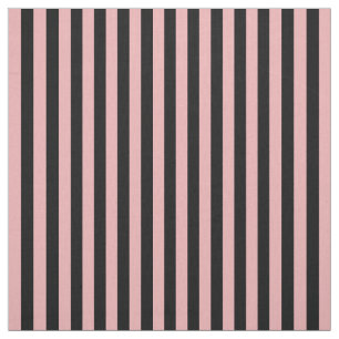 Light Pink & Black Vertical Striped  Fabric