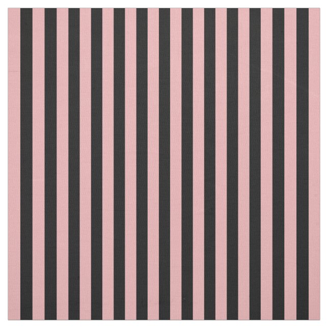 Light Pink & Black Vertical Striped  Fabric (Swatch)