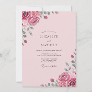 Light Pink Bloom Wedding Invitation