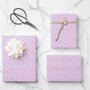 Light Pink & Blue Abstract Wrapping Paper Sheet