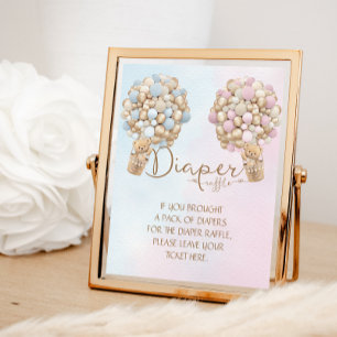 Light Pink Blue Boy Girl Diaper Raffle Poster