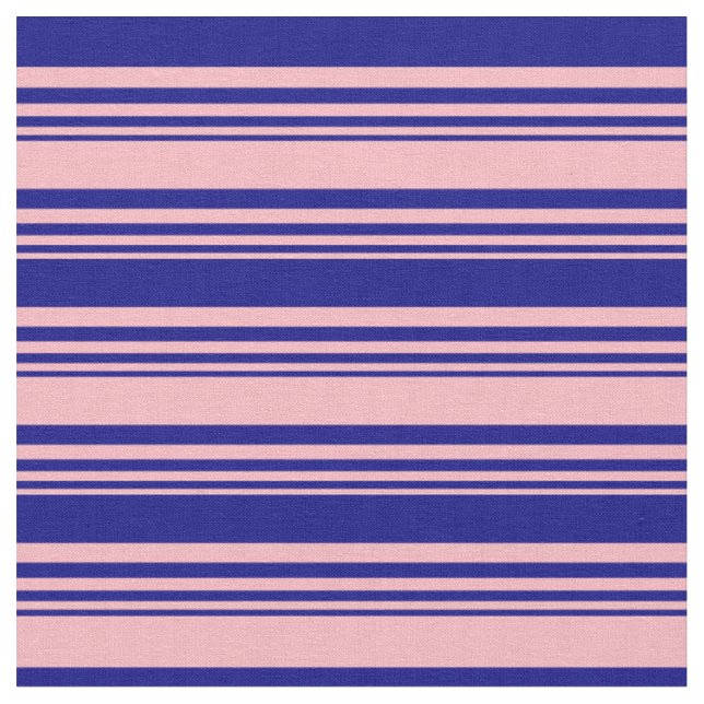Light Pink & Blue Coloured Lined Pattern Fabric (Close Up)