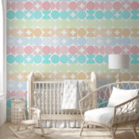 Light Pink Blue Turquoise Green Circles Pattern