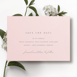 Light Pink Blush Elegant Simple Wedding Save The Date
