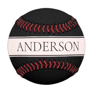 Light Pink Blush Stripe & Elegant Editable Text Baseball