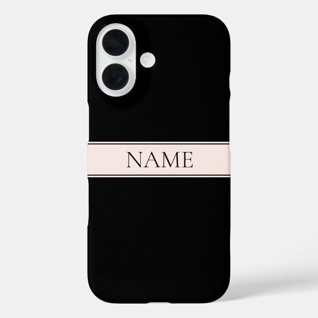 Light Pink Blush Stripe & Elegant Editable Text Case-Mate iPhone Case (Back)
