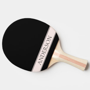 Light Pink Blush Stripe & Elegant Editable Text Ping Pong Paddle