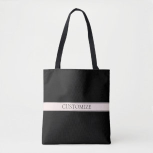 Light Pink Blush Stripe & Elegant Editable Text Tote Bag