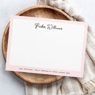 Light pink border handwritten script name card