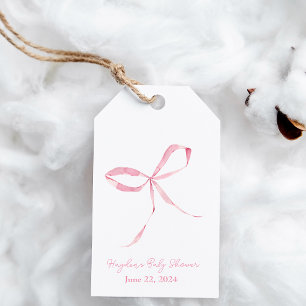Light Pink Bow Coquette Personalised Gift Tags