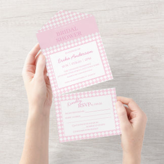Light pink Bridal Shower All in One Invitation