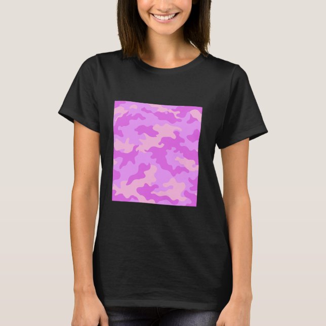 Light Pink Camouflage Art Pretty Pattern Camo T-Shirt (Front)