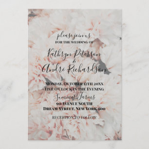 Light Pink Carnation Wedding Invitation