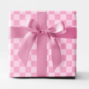 Light Pink Checkered Wrapping Paper