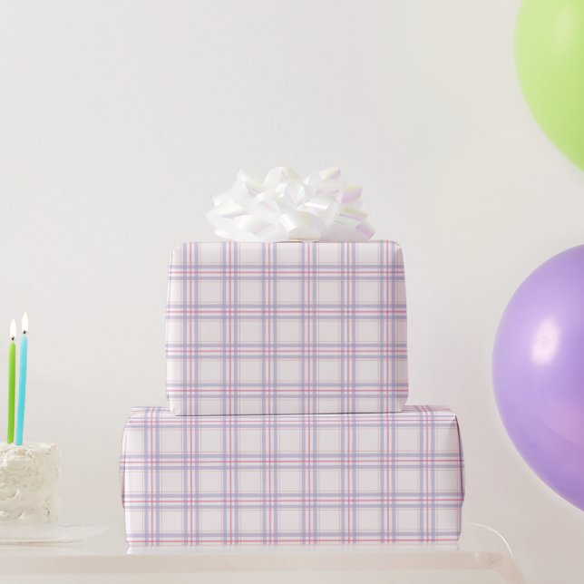 light pink checkkered wrapping paper (Party Gifts)