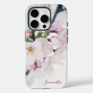 Light Pink Cherry Blossoms Floral Custom iPhone 16 Pro Case