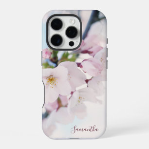 Light Pink Cherry Blossoms Floral Custom iPhone 16 Pro Case