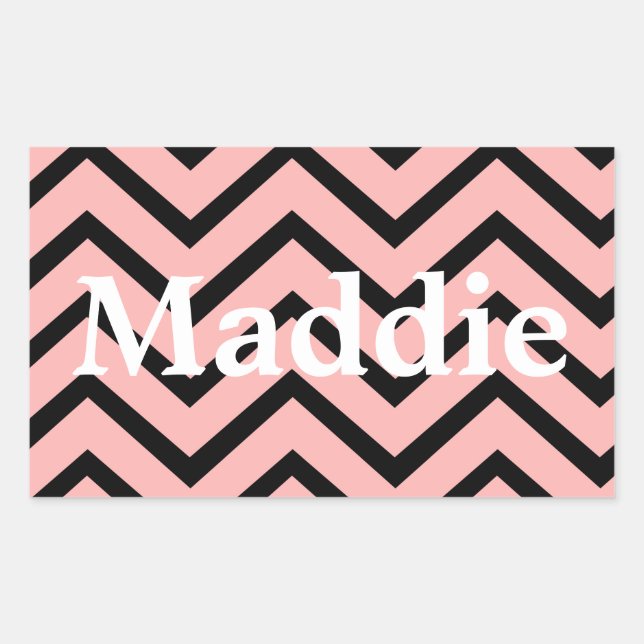 Light Pink Chevron Lines Rectangular Sticker (Front)
