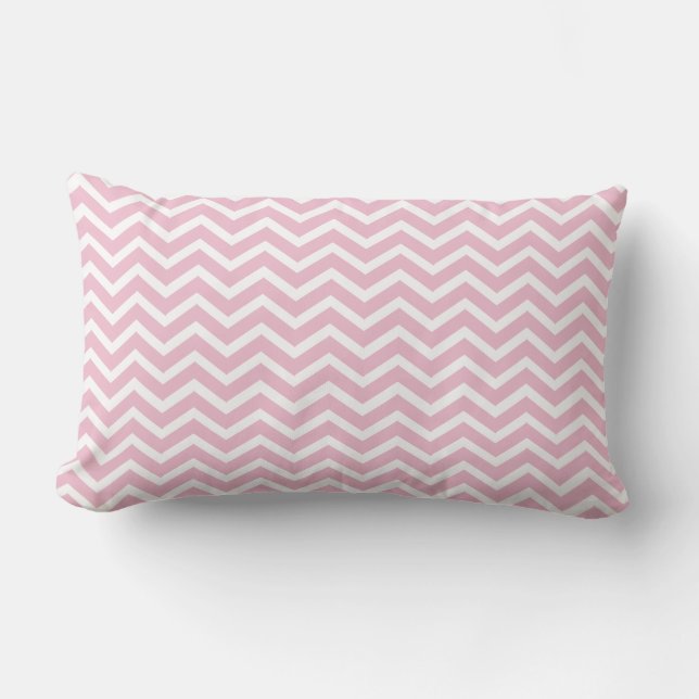 Light Pink Chevron Lumbar Pillow (Front)