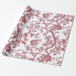 Light Pink Chinoiserie Vine Toile Garden Party Wra Wrapping Paper