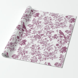 Light Pink Chinoiserie Vine Toile Garden Party Wra Wrapping Paper