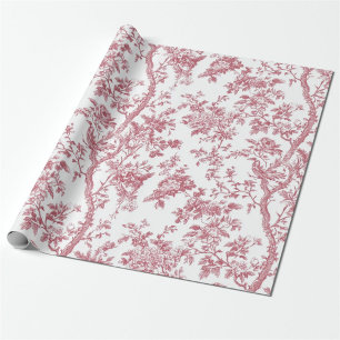 Light Pink Chinoiserie Vine Toile Garden Party Wra Wrapping Paper