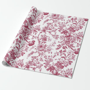 Light Pink Chinoiserie Vine Toile Garden Party Wra Wrapping Paper