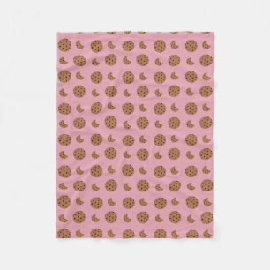 Light pink chocolate chip cookies bites fleece blanket
