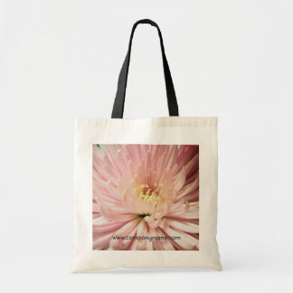 light pink chrysanthemum flower tote bag