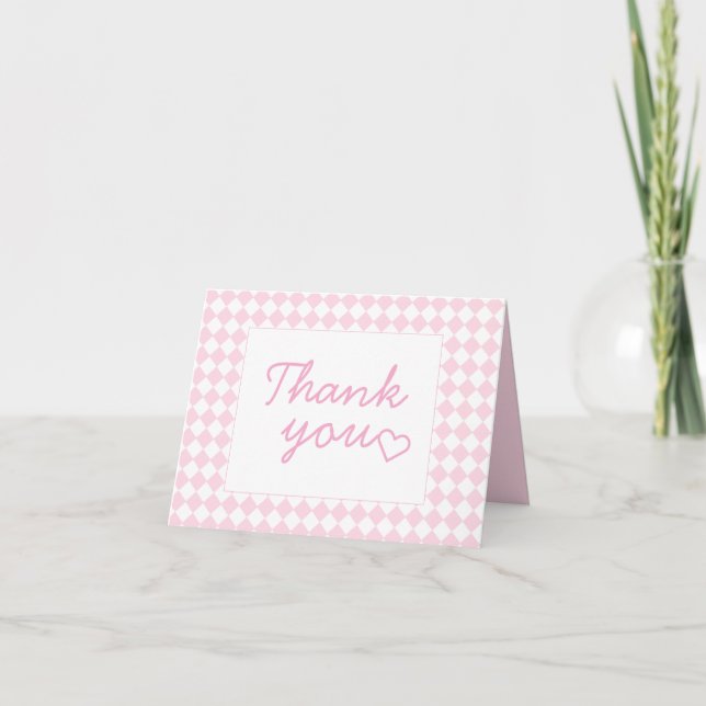 Light pink Classic design Folded Thank You Card (Front)