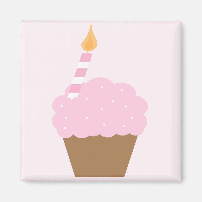Light Pink Cupcake Magnet (Front)