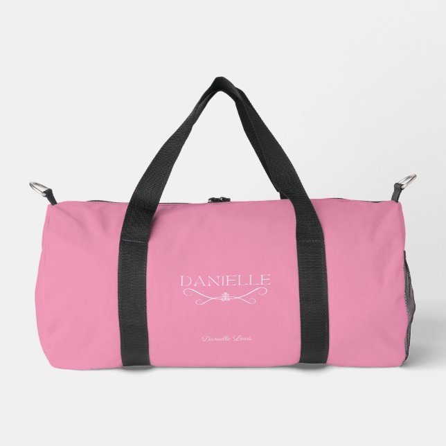 Light Pink Custom Name "Ballet Everyday"  Duffle Bag (Front)