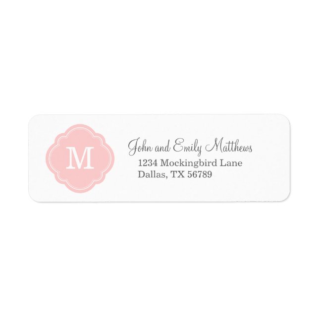 Light Pink Custom Personalised Monogram (Front)