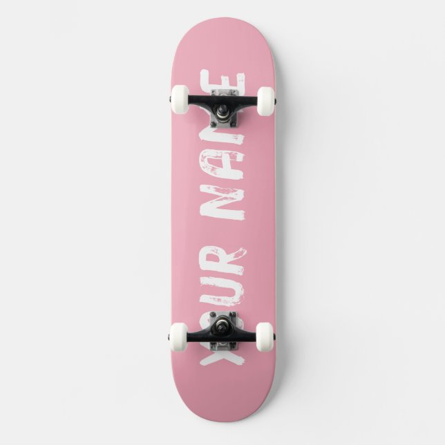 Light Pink Cute Girly Skateboard (Front)