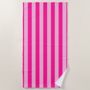 Light Pink & Deep Pink Stripes Beach Towel