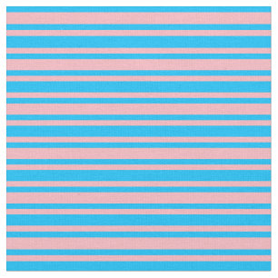 Light Pink & Deep Sky Blue Lines/Stripes Pattern Fabric