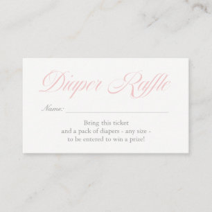 Light Pink Diamonds Diaper Raffle Card