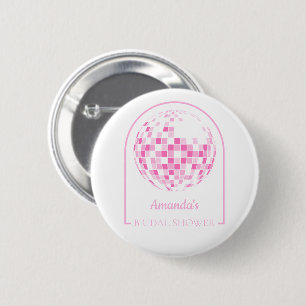 Light Pink Disco Boogie Bridal Shower 6 Cm Round Badge