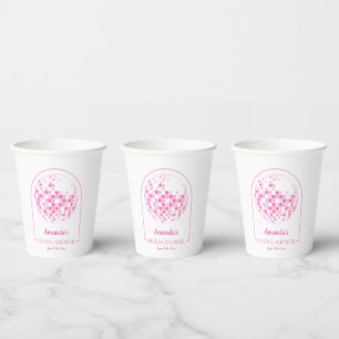 Light Pink Disco Boogie Bridal Shower Paper Cups