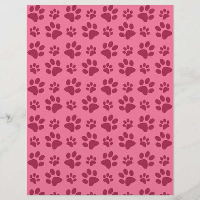 Light pink dog paw print pattern flyer (Front)