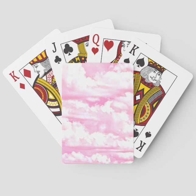 Light Pink Elegant Clouds Decor Playing Cards (Back)