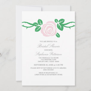 Light Pink Elegant Rose Bridal Shower Invite