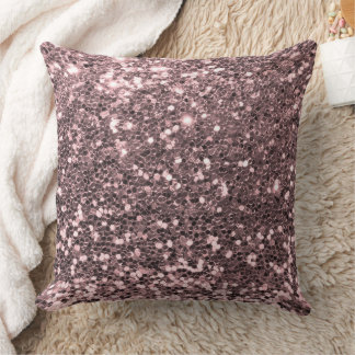 Light Pink Faux Sequin Glitter Throw Pillow