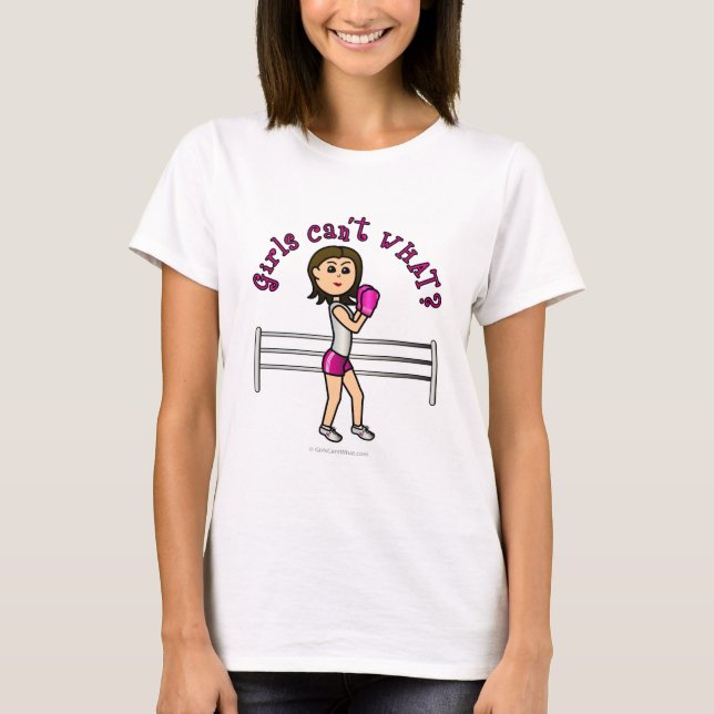 Light Pink Female Boxing T-Shirt (Front)