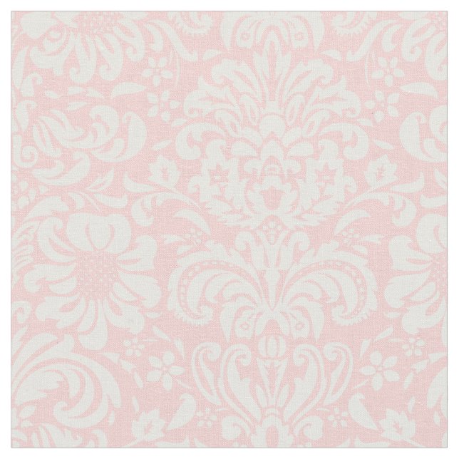 Light Pink Floral Damask Fabric (Close Up)