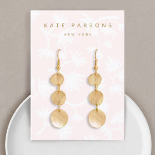 Light Pink Floral Earring Jewellery Display Business Card