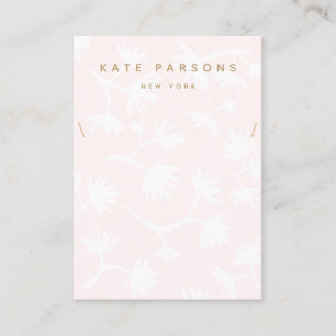 Light Pink Floral Necklace Display Business Card