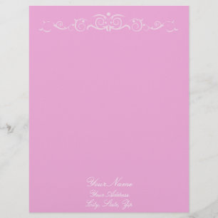 Light Pink Floral Swirls Letterhead Design