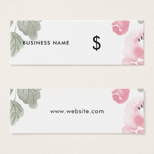 Light Pink Floral Watercolor Romantic Price Tag
