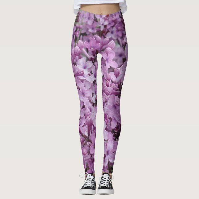 Light Pink Flower Leggings (Front)